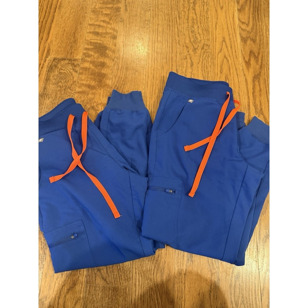 Figs Technical Total Blue Scrub Pants Women's Size Small Technical Set Of 2